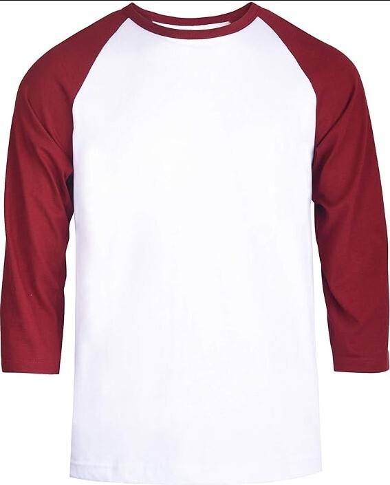 New 3/4 Sleeve Raglan Baseball Mens Plain Tee Jersey Team Sports T-Shirt M-XL gallery