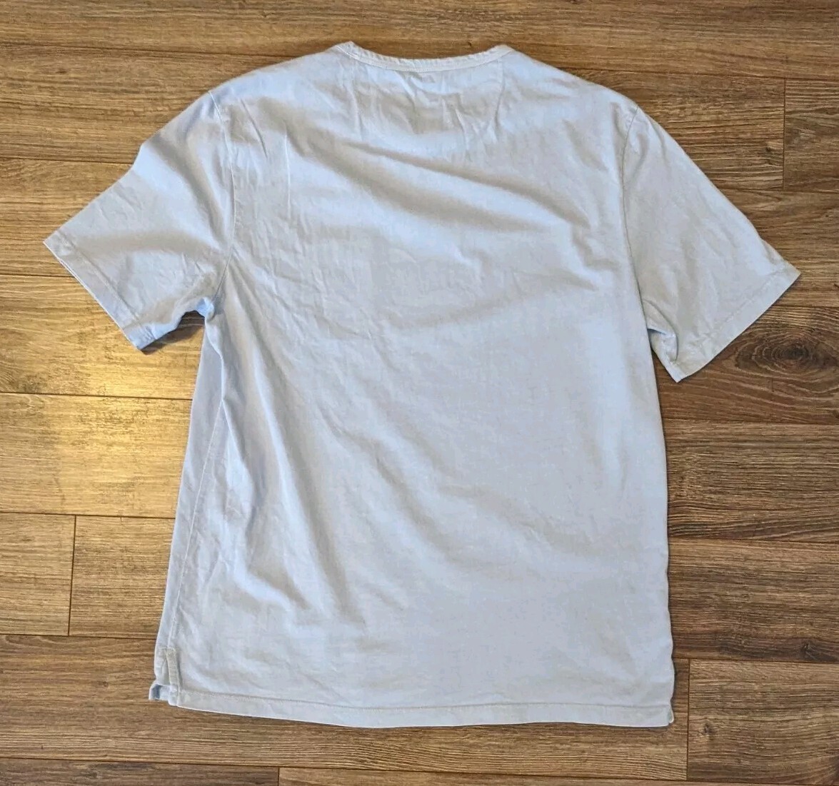 Vince T-Shirt Mens Garment Dyed Light Blue Pocket SS Crewneck - M gallery