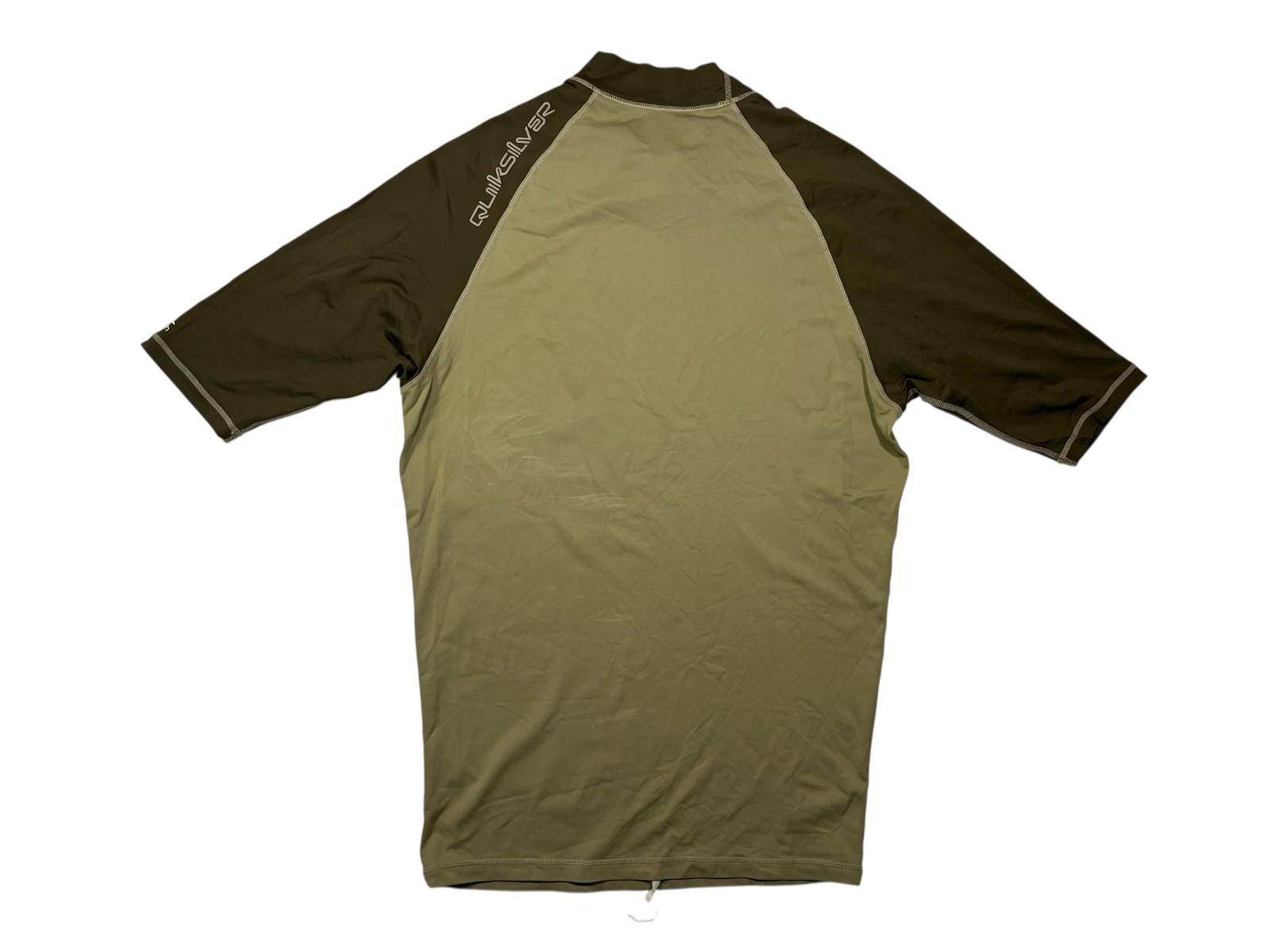 QUIKSILVER Brown Nylon/Spandex UV-TECH RASH GUARD Beach Surf Sun Gym Shirt Sz L gallery