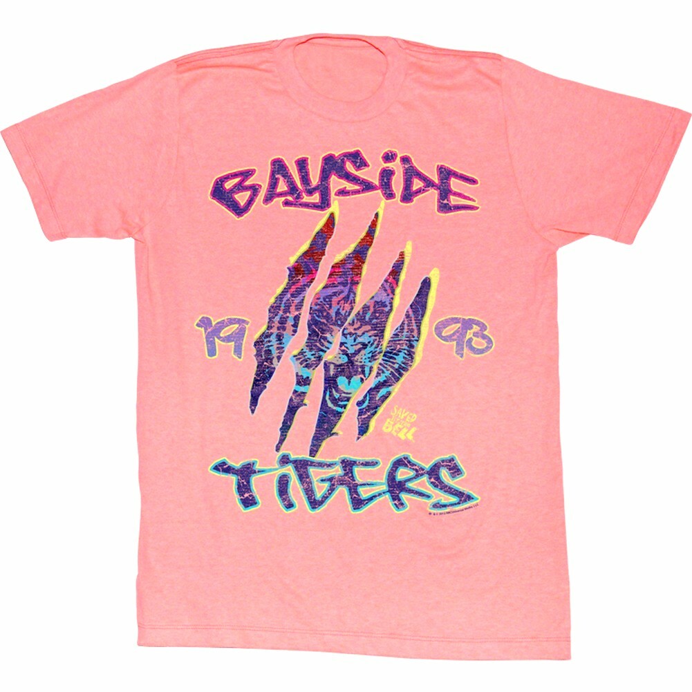 Saved By The Bell Bayside Tigers 1993 Men's T Shirt Retro Cat Claw Scratch gallery