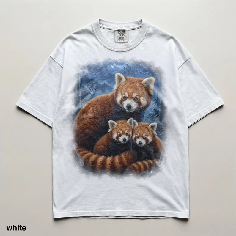 Vintage Red Panda Family Comfort Tee Soft Shirt Gift Animal gallery