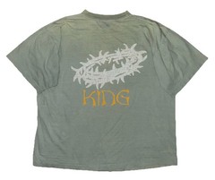 Vtg 90s Unbranded Jesus Religious Truth King Sage Green T Shirt XL