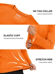 UPF50+ Men’s Sun Protection Long Sleeve T-Shirt Quick Drying Performance Shirts