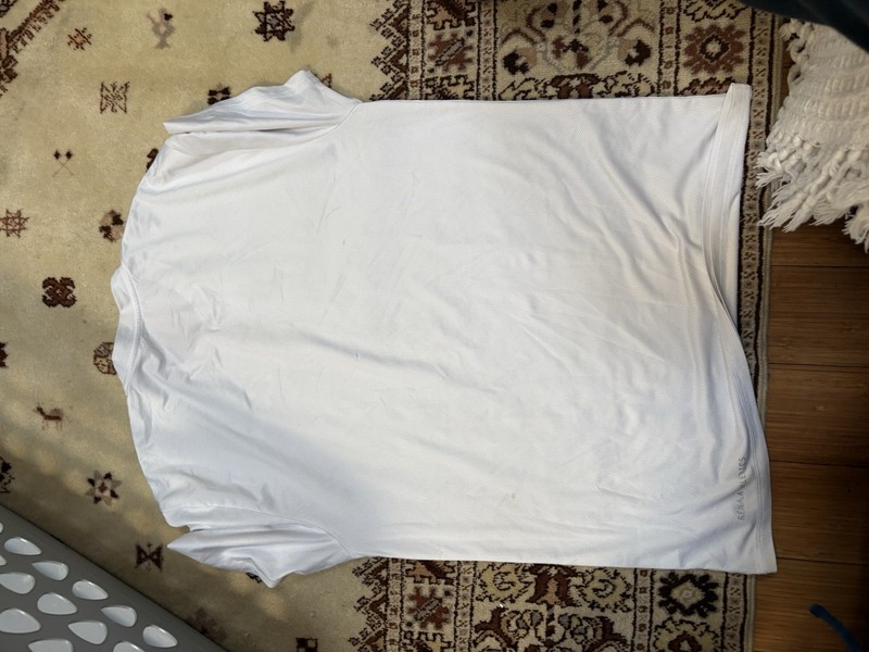 Reebok White Solid Crew Neck Short Sleeve T-Shirt Logo Accent Size S Teens gallery