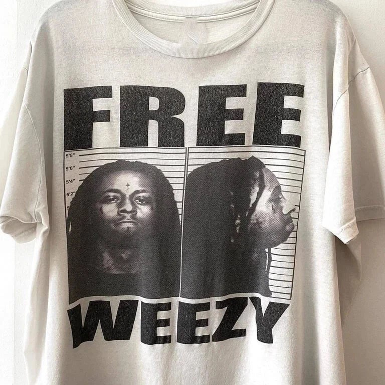 Remake Free Weezy basic style 90s White T shirt Unisex tee gallery