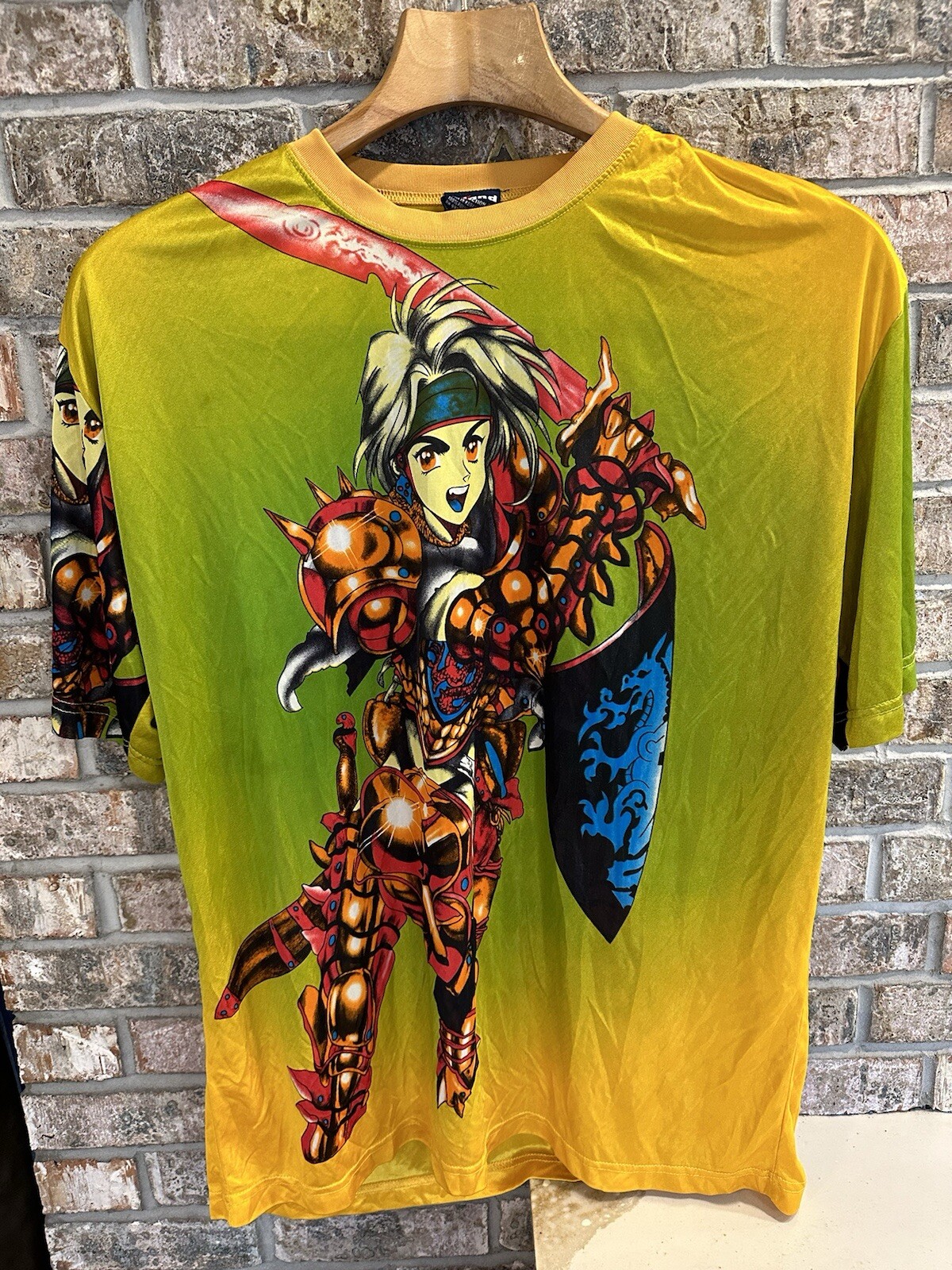 Vintage Bignd Men’s L Sheer Y2K 90’s Dragon Slayer Anime Graphic T-Shirt Rare