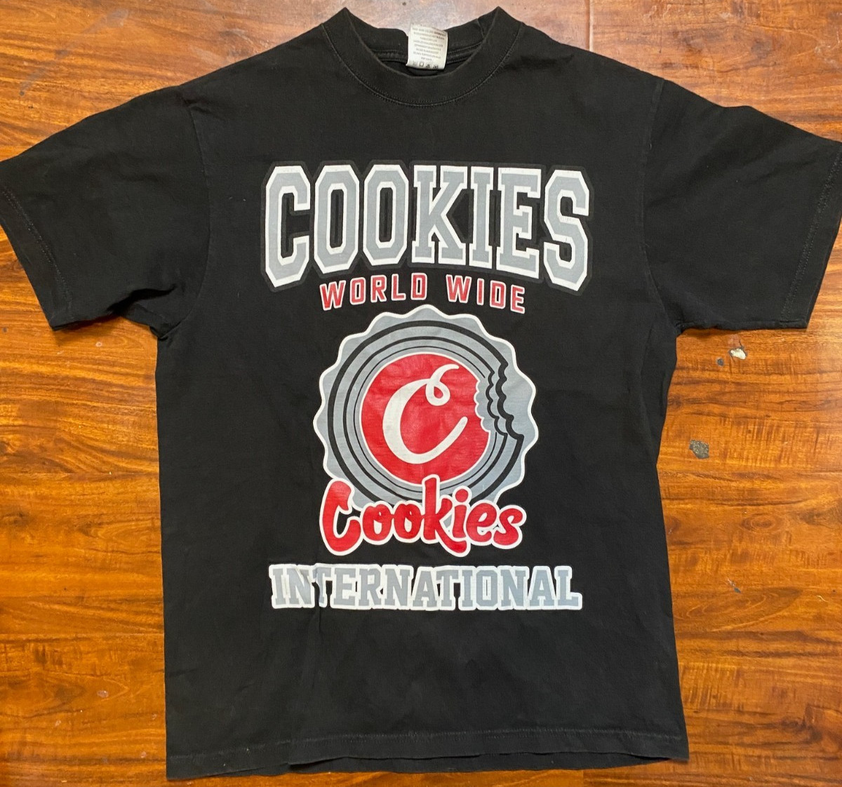 Cookies Original Logo World Wide Double Sided SHAKA Black Street Wear Tee SZ L gallery