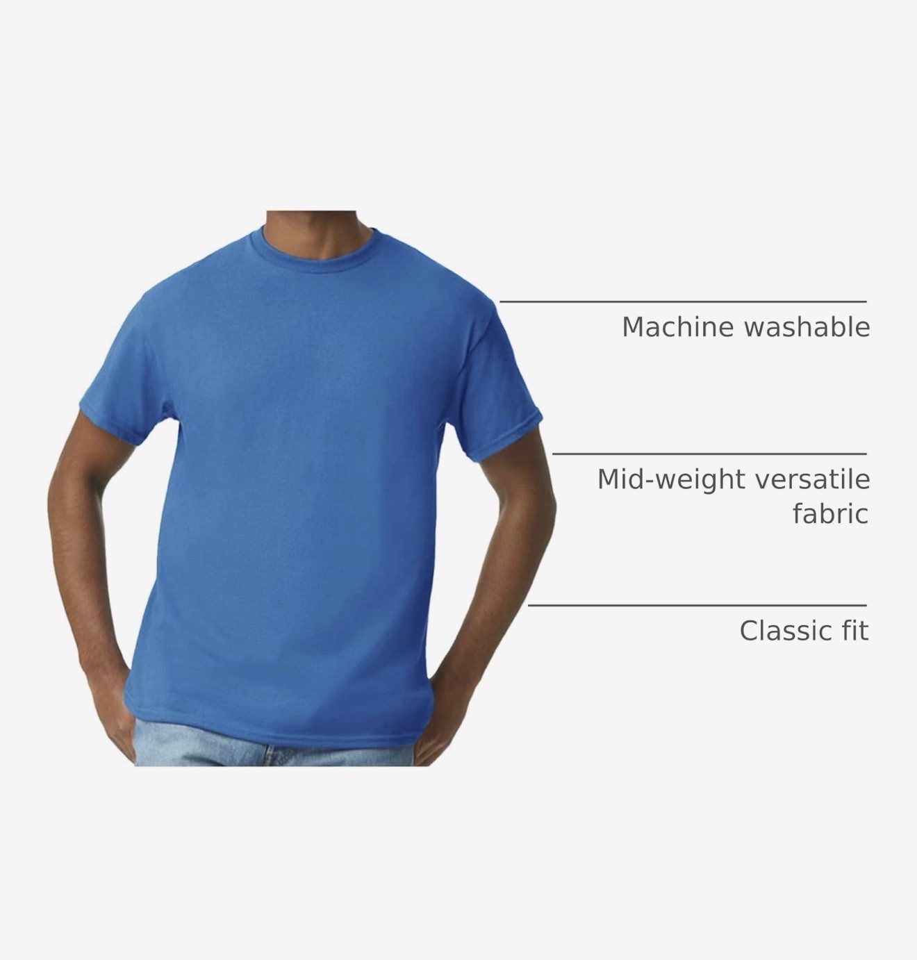 Gildan Mens G500 Solid Heavy Cotton Plain Short Sleeve Blank Casual Fit T-Shirt gallery