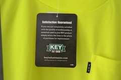 Key Apparel ANSI II Class 3 Hi-Visibility Pocket T-Shirt Hi-Vis Yellow Sz XLR