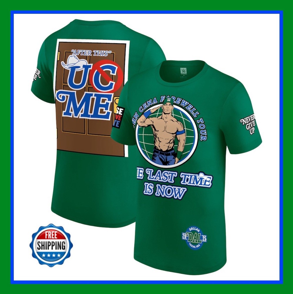 AUTHENTIC John Cena Farewell Tour 2025 Dallas Men’s T-Shirt Green Small