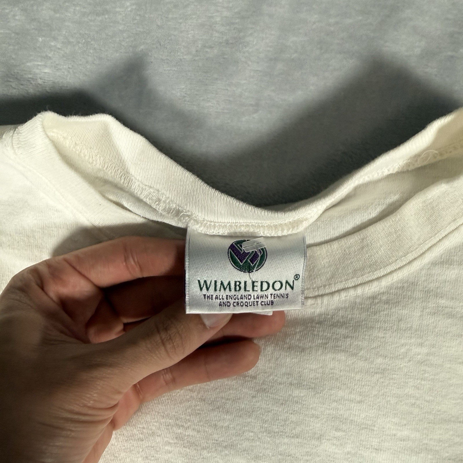 Vintage Wimbledon Tennis T Shirt Mens M Slim Fit Cropped Made In USA 90s gallery