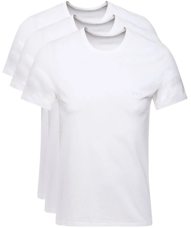 T-Shirts BOSS Mens White 3 Pack Short Sleeve With Logo – Size XL