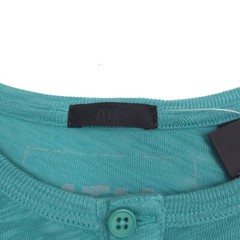 $145 ATM Anthony Thomas Melillo Destroyed Henley Shirt Amalfi Green Mens Medium