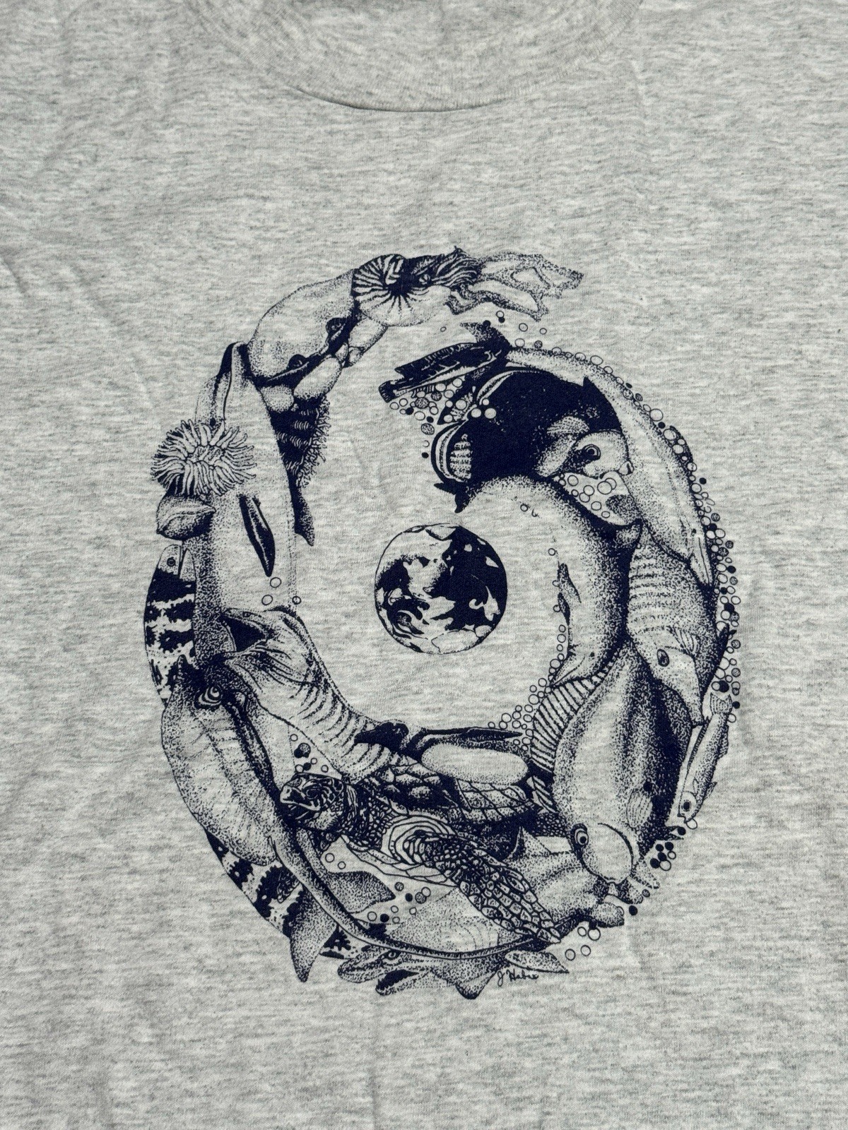 Vintage Earth Fish 90s Tee Shirt Size XL Anvil Tag gallery
