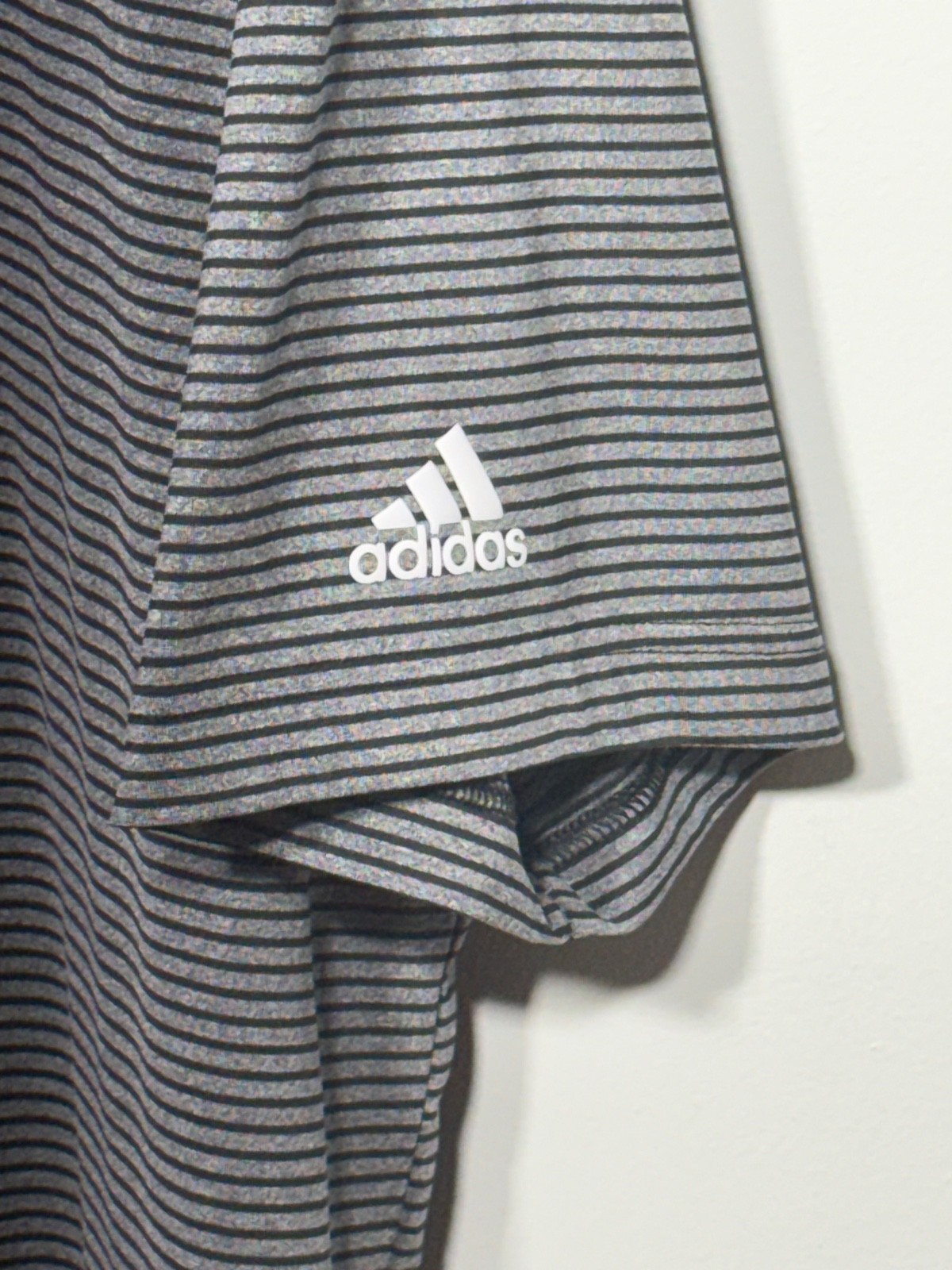 Adidas Golf Polo Shirt Mens XL Gray Striped Performance Athletic gallery