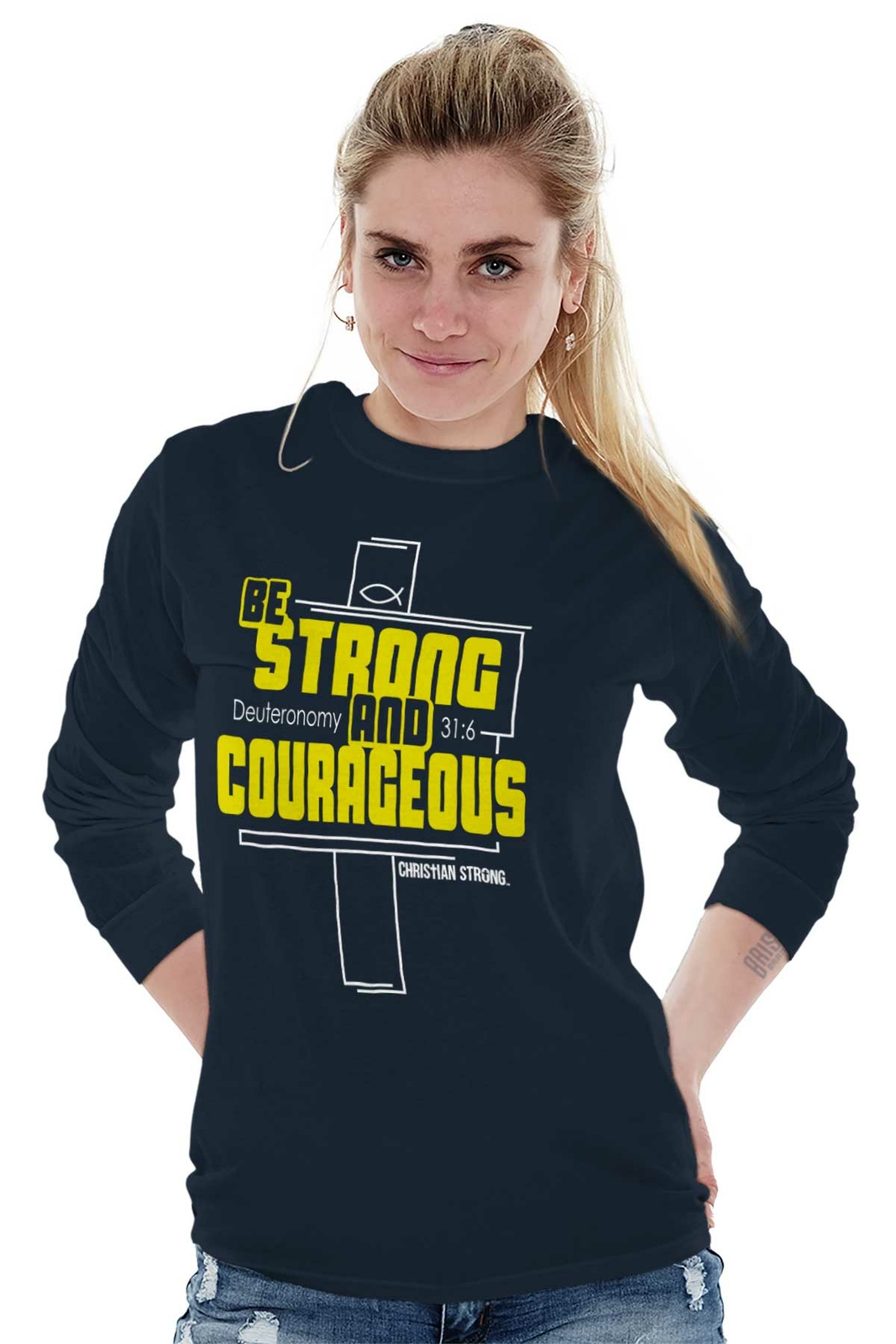 Christian Faith Be Strong and Courageous Long Sleeve Tshirt for Men or Women gallery