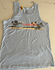 BUC-EES Beach Scene~ Men’s Large Lt. Blue Tank Top