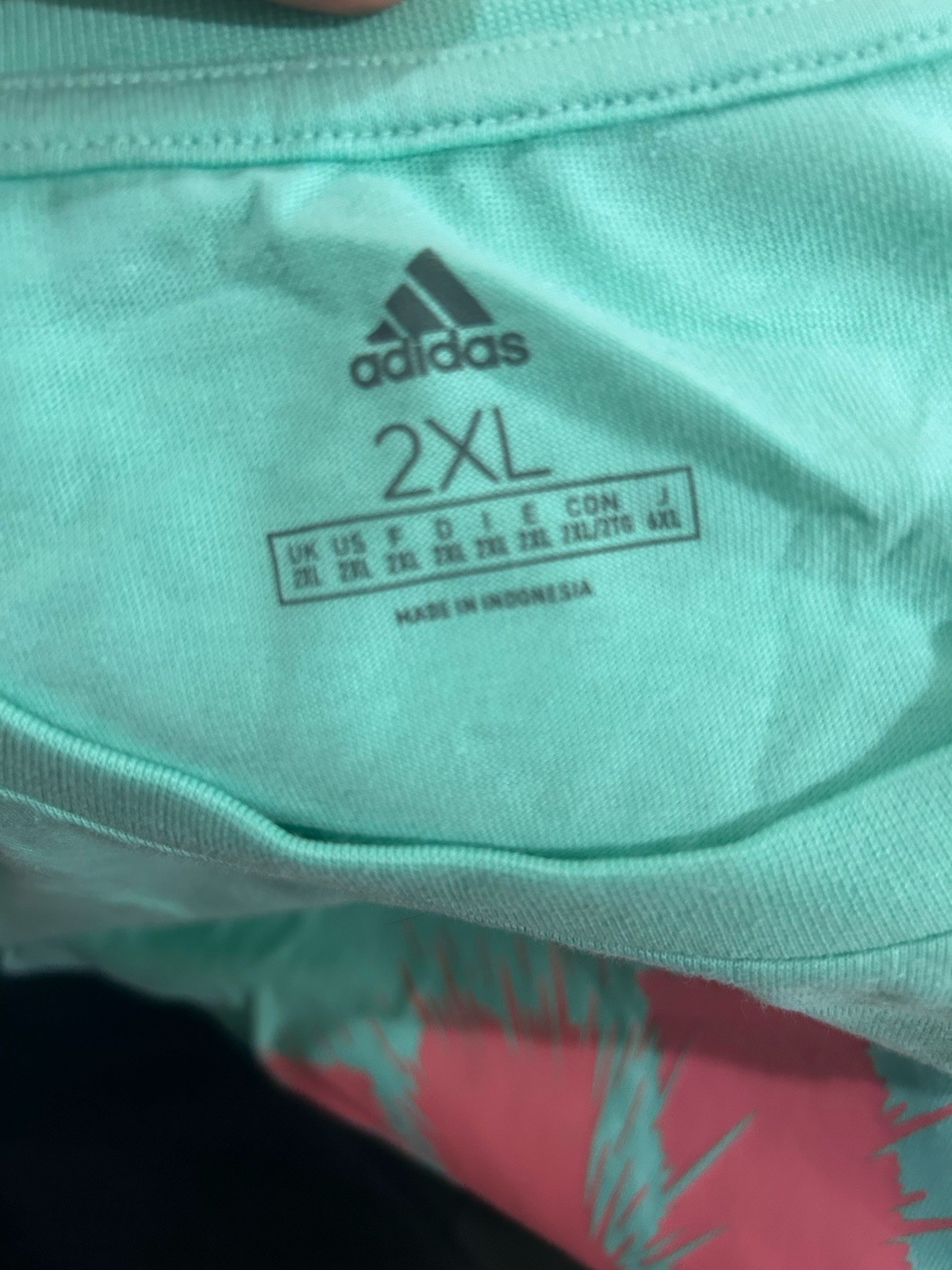 New SZ L Adidas Mint Green Pink T-Shirt Tee gallery