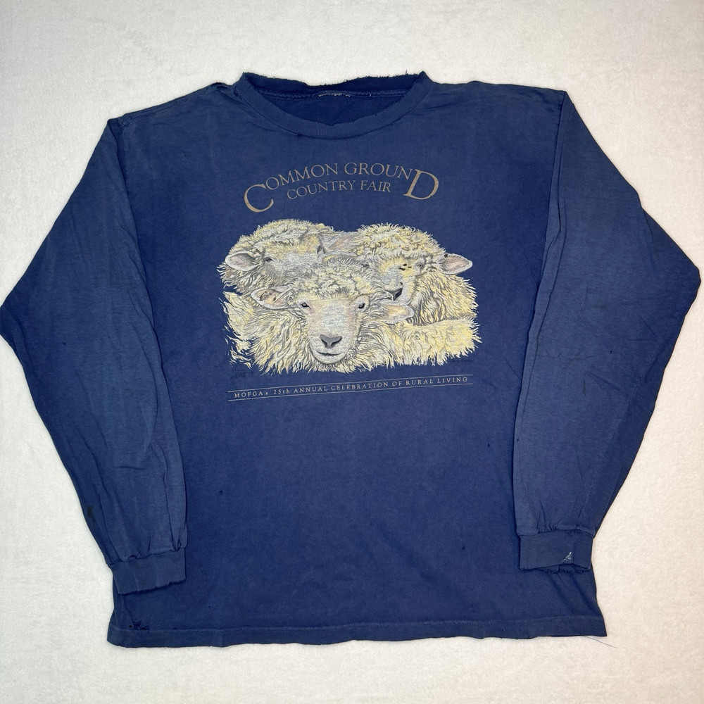 Vintage Thrashed 2002 Common Ground Country Fair Shirt Mens XL Liberty Graphics