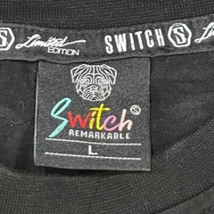 Switch Remarkable Shirt Mens Large Black Short Sleeve Self Made AOP Limited