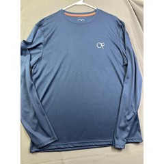 Ocean Pacific Men’s Navy Blue Long Sleeve Sun Shirt Sunset Palm Tree Graphic M