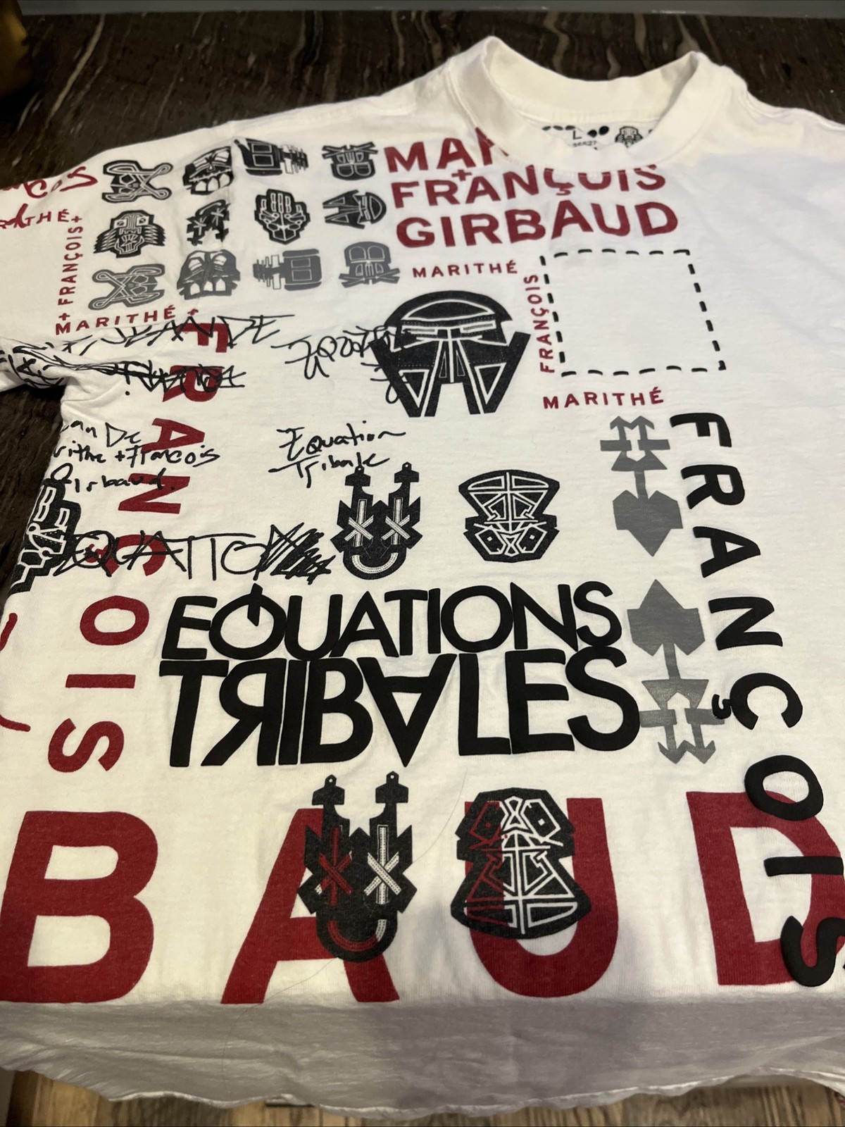 Marithe Francois Girbaud Y2K Tee Shirt Mens Graphic Equations Paris France Large gallery