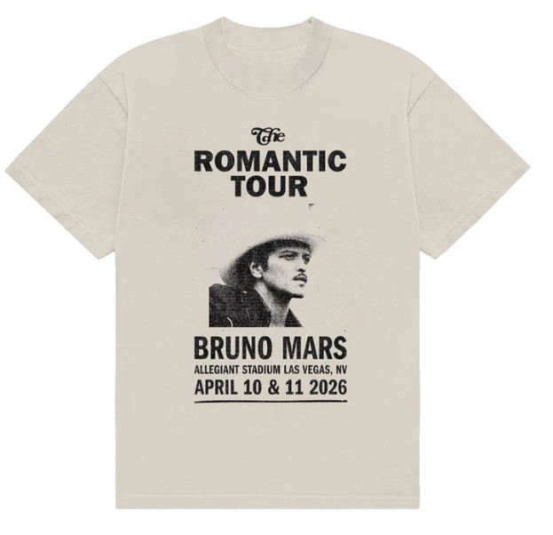 Bruno Mar Las Vegas The Romantic Limited Edition 2026 Tour T Shirt