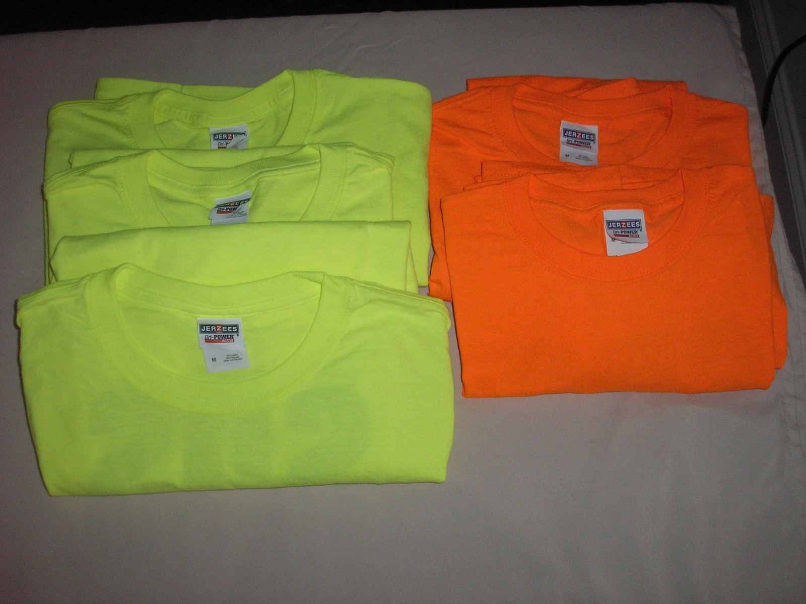 5 NEW Jerzees Unisex Construction Work Safety Bright Color T Shirts w/Pocket MED gallery