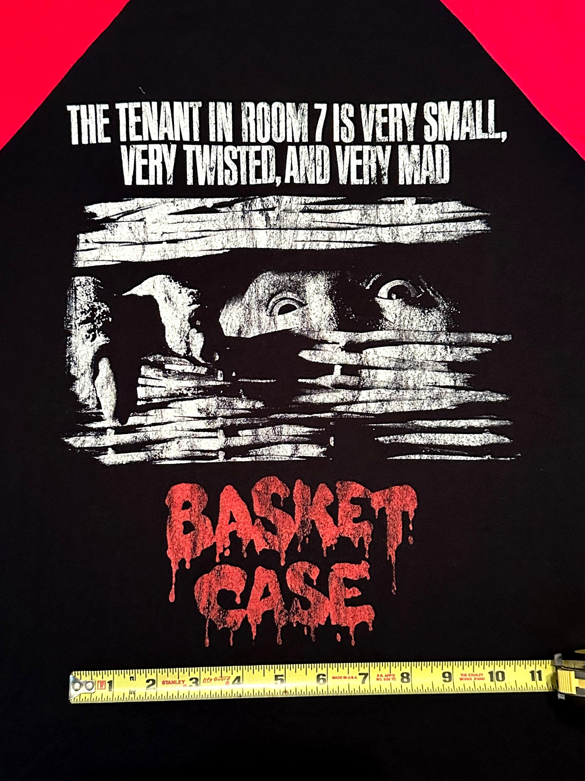 Fright Rags Basket Case Horror Movie Size L Baseball Black T Shirt Red gallery