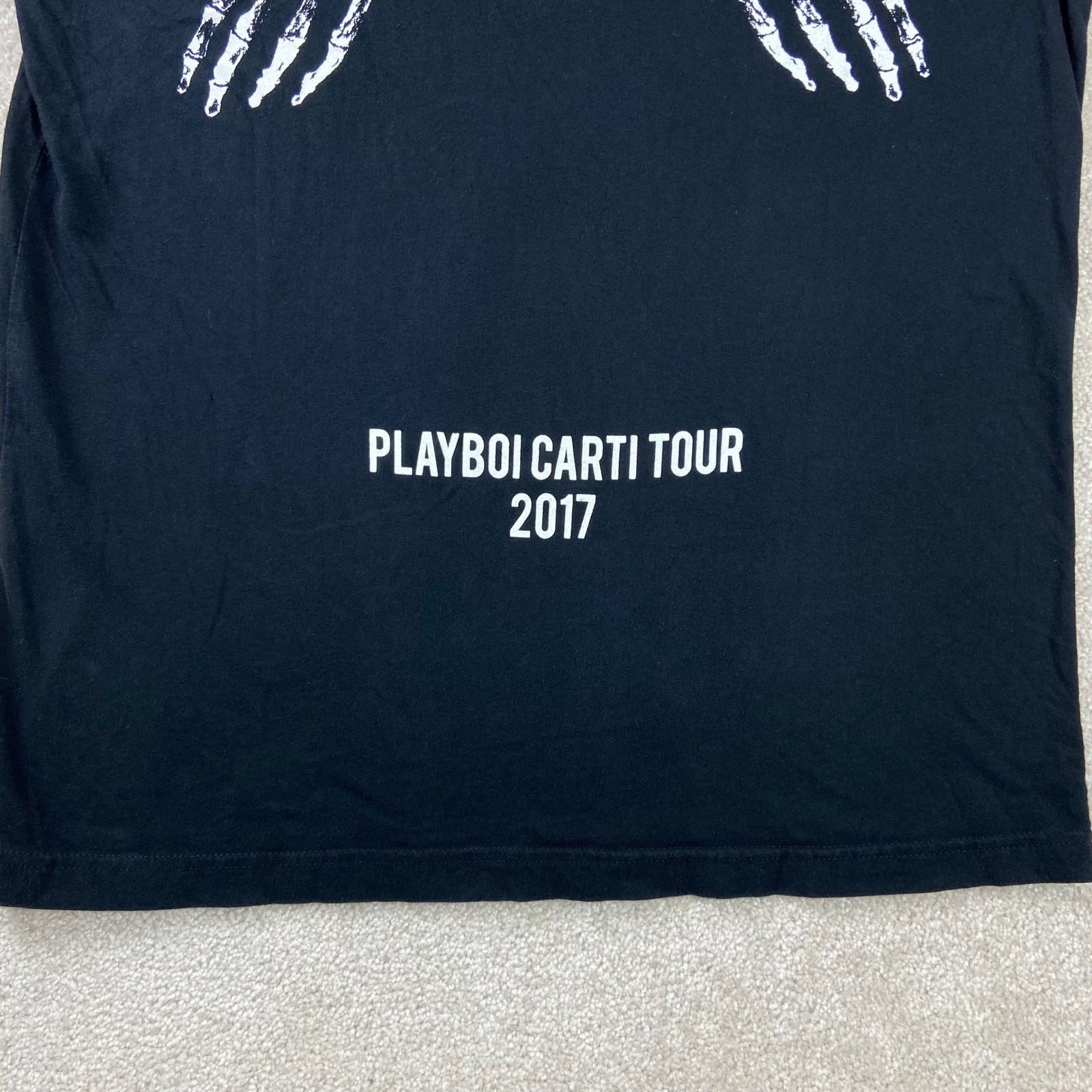 Playboi Carti Tour 2017 T-Shirt Men Large Black Skeleton Butterfly Graphic Tee gallery