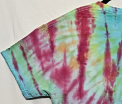 Handmade Tie Dye Spiral & Lines Pattern Rainbow XL Shirt 22.5″ W X 29.5″ L