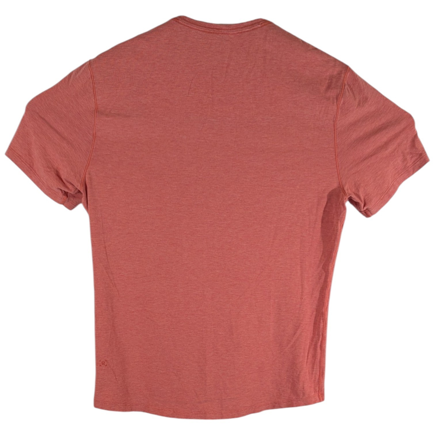 Lululemon T Shirt Mens Medium Coral Red V Neck Performance Short Sleeve Tee Gym gallery