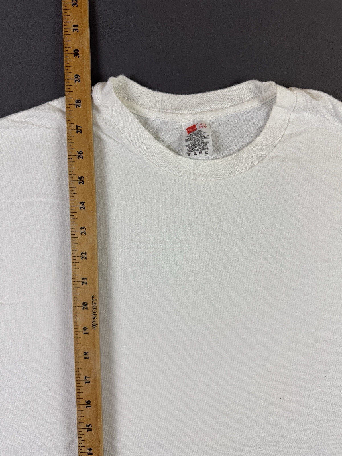 Rare Vintage 90s Hanes Blank White Shirt XL Single Stitch Essential Classic Tee gallery