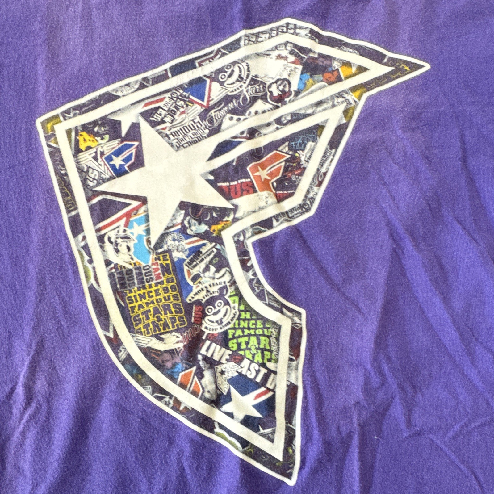Famous Stars & Straps Purple Graphic Print Men’s T-Shirt M Cotton Crew Neck gallery