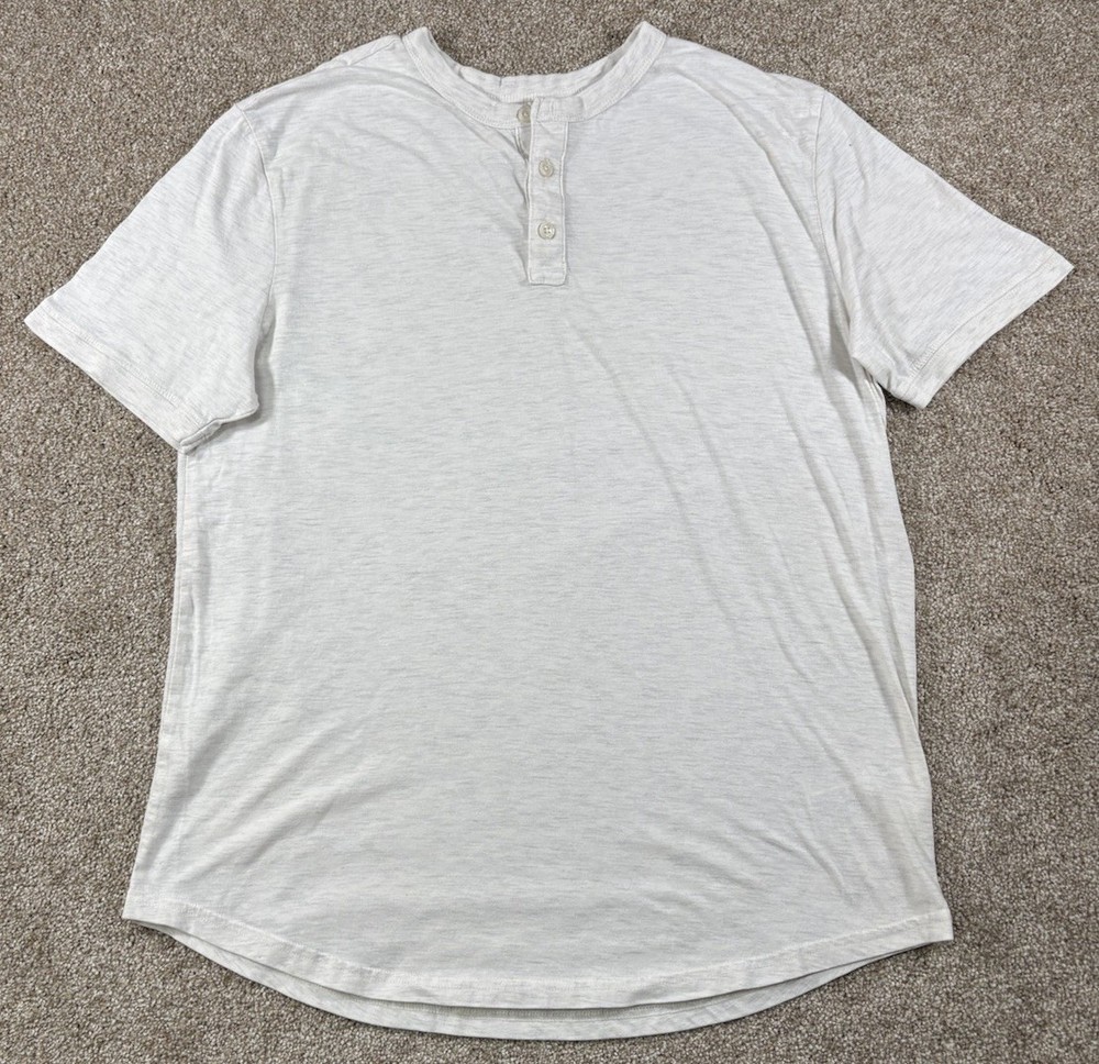 Old Navy Soft-Washed Henley Neck Men’s Short Sleeve T-Shirt Heather Grey •Medium