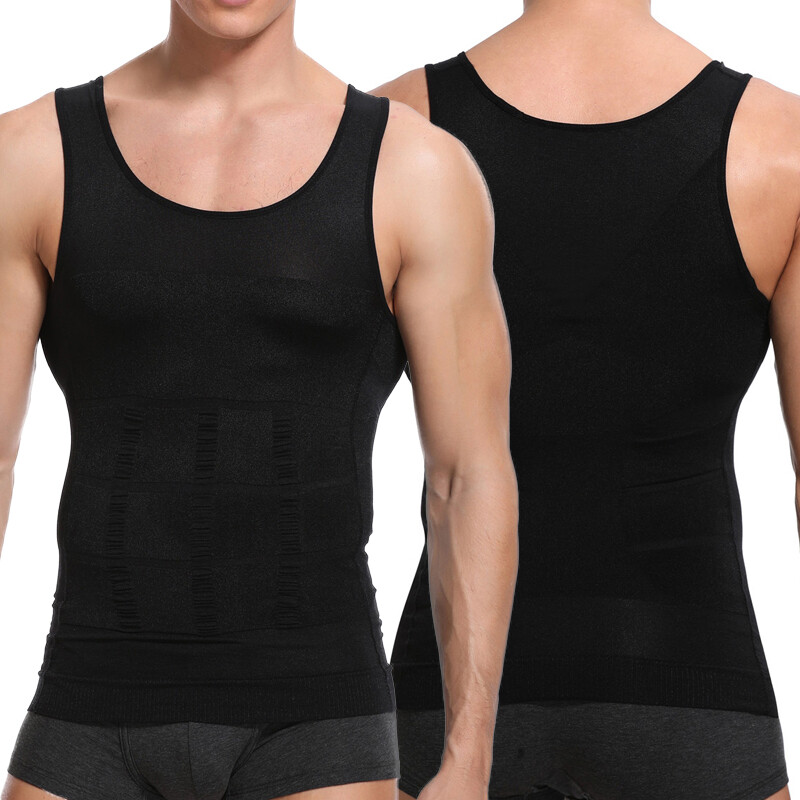Men's Body Shaper Toning T-Shirt Ultra Durable Compression Vest Tops Undershirts gallery