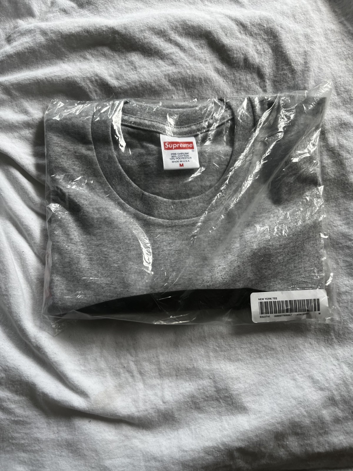 Supreme New York Tee Heather Grey Men's Medium - SS23 - BRAND NEW gallery