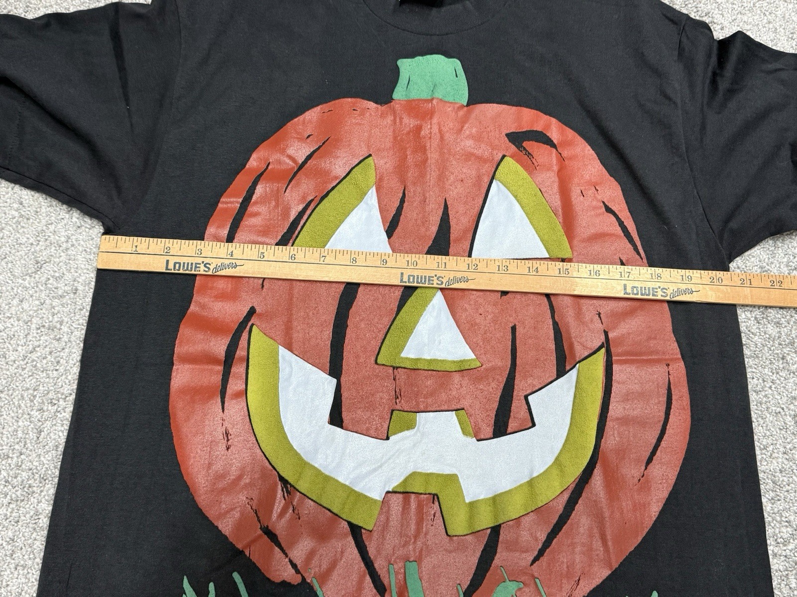 Vintage Selec-T Teejays T-Shirt Pumpkin Graphic Halloween 80s Single Stitch XL gallery