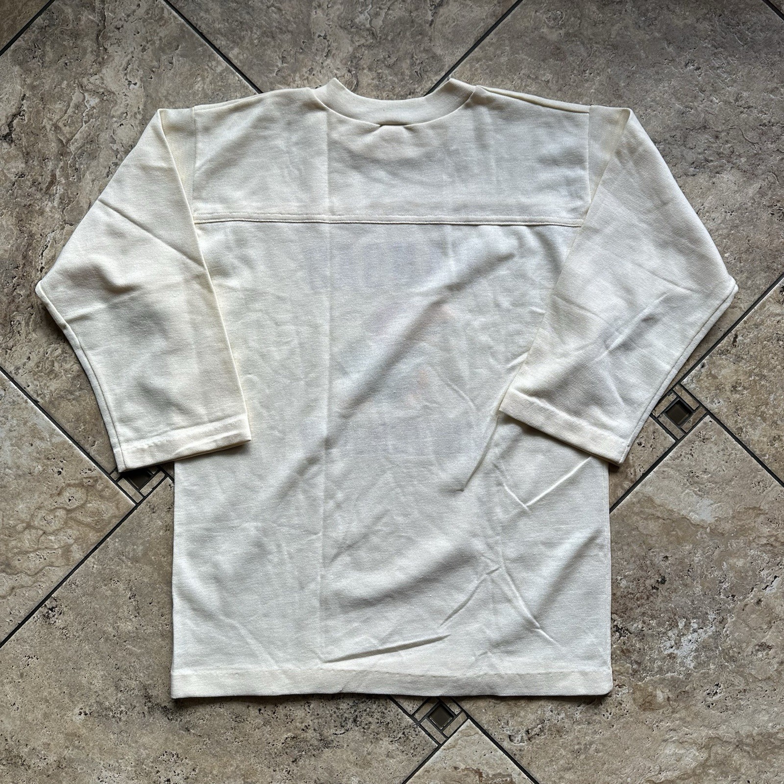 Vintage 70s Artex University Of Kansas Football Shirt Mens Large Shirt Cream gallery