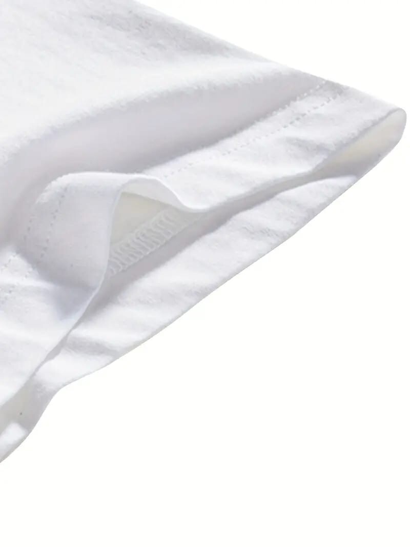 Men's Classic Solid Plain Cotton Round Hem Scallop Essentials Tshirt S-2XL gallery
