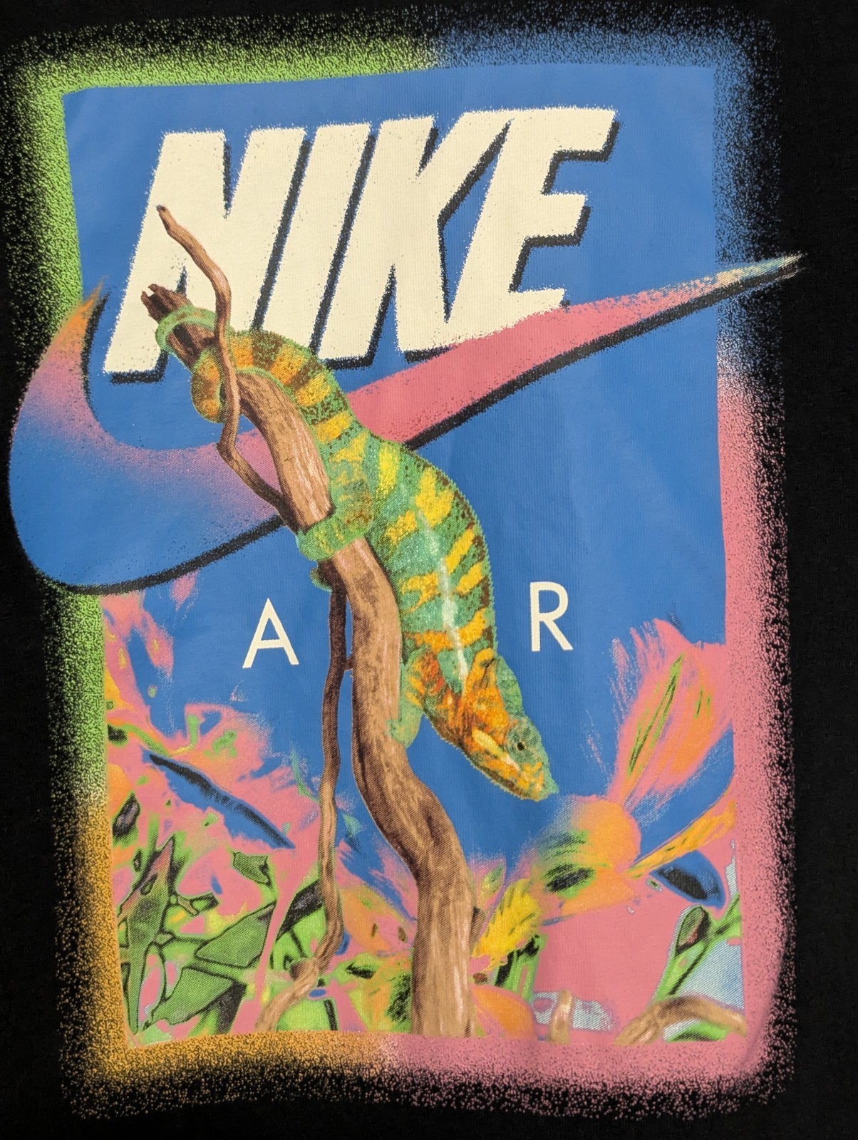 Nike Air Men's Medium Black Lizard T-Shirt - Rare Vibrant Graphic🦎 gallery