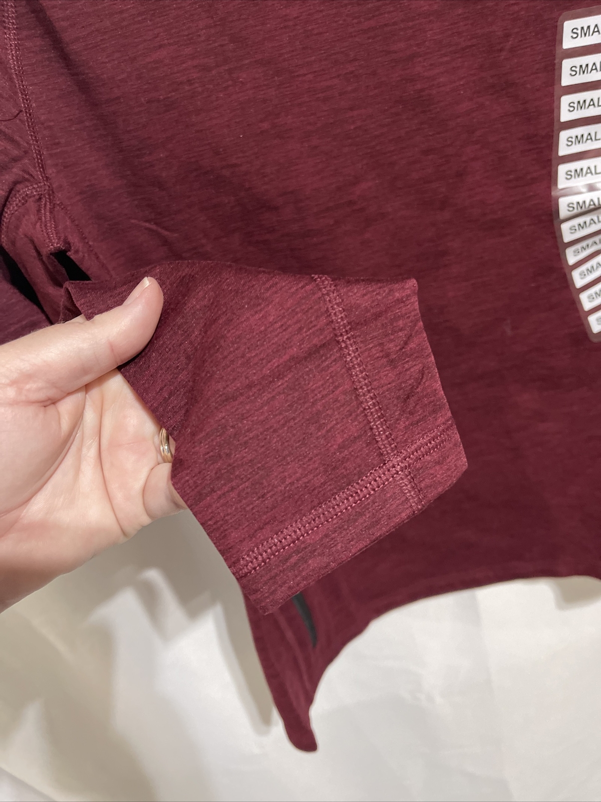 MEMBERS MARK Men's Long Sleeve Tech Fleece Crew Shirt Burgundy Size Small NEW gallery