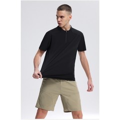 New Half Zip Short Sleeve Men’s High Stretch Quick Dry Running Fitness Shirt