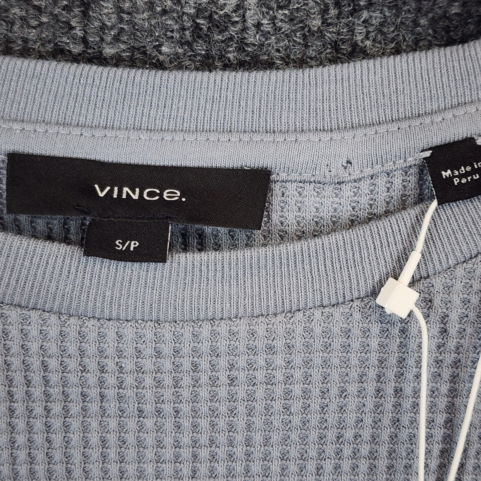 Vince Men's Quiet Luxury Minimalist Waffle Thermal Sweatshirt Size S NWT gallery