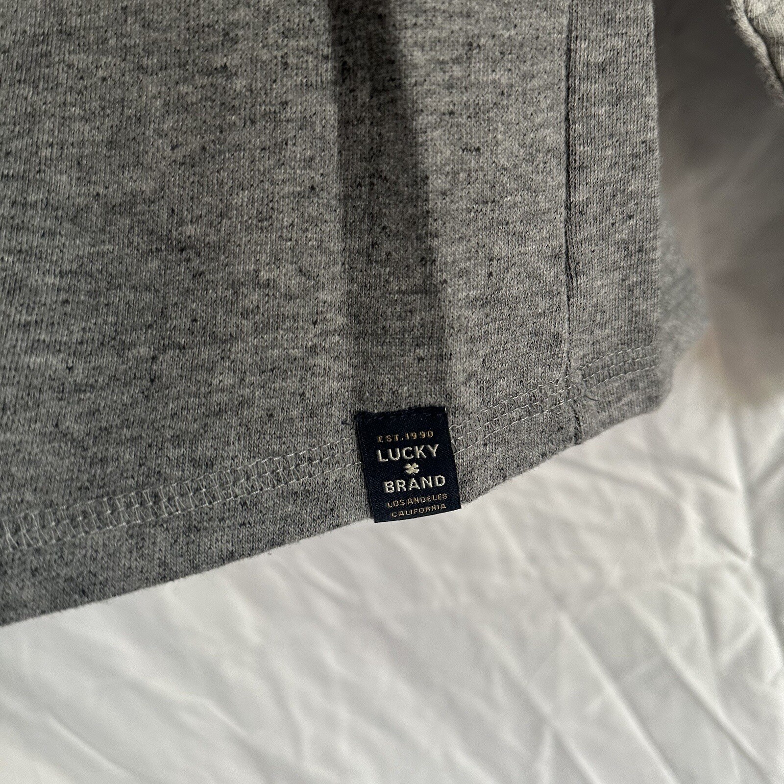 Lucky Brand Duo fold baseball crew neck two tone gray color long sleeve size L gallery