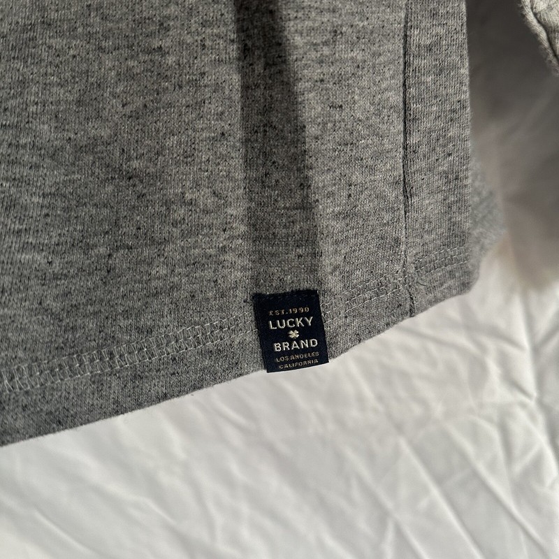 Lucky Brand Duo fold baseball crew neck two tone gray color long sleeve size L gallery