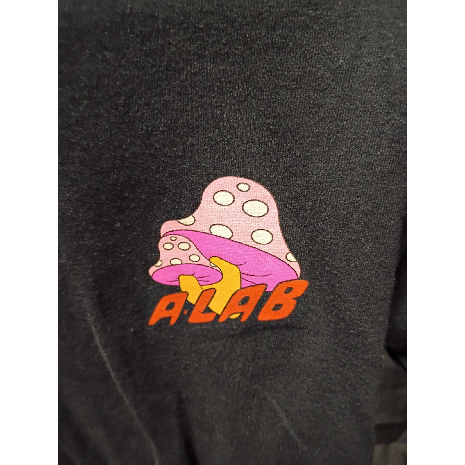 A-Lab Mens Choose Happy Mushroom Graphic T-Shirt Black Size Medium Short Sleeve gallery