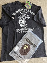 A Bathing Ape BAPE Ape Head Logo Graphic Tee Black/White Crew Neck Cotton M