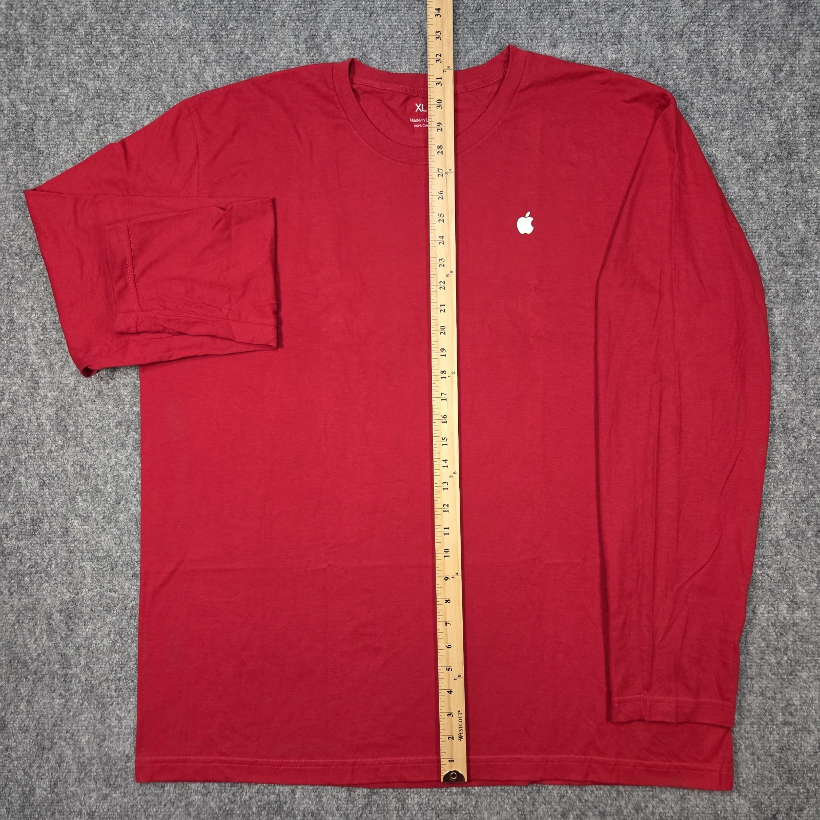 Apple Store Employee T-Shirt Mens XL Uniform Logo Red Long Sleeve Mac Macintosh gallery