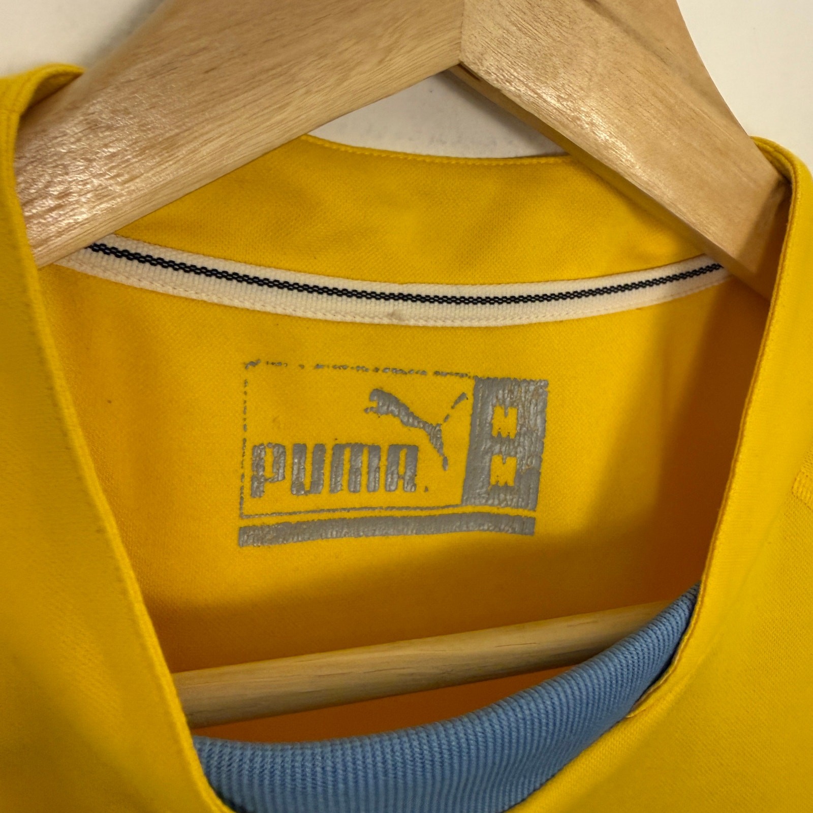 Vintage Y2K SS Lazio Italy FIFA Puma Soccer Football Sports Jersey Yellow Medium gallery
